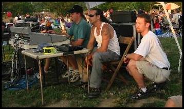 Brian, Bill and Dave Jr. at the console