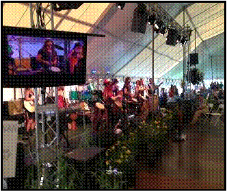 1000 person high school reunion under tent
sound, lights, video  Newtown Ct